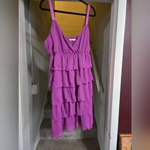 Purple Tiered Sleeveless Dress